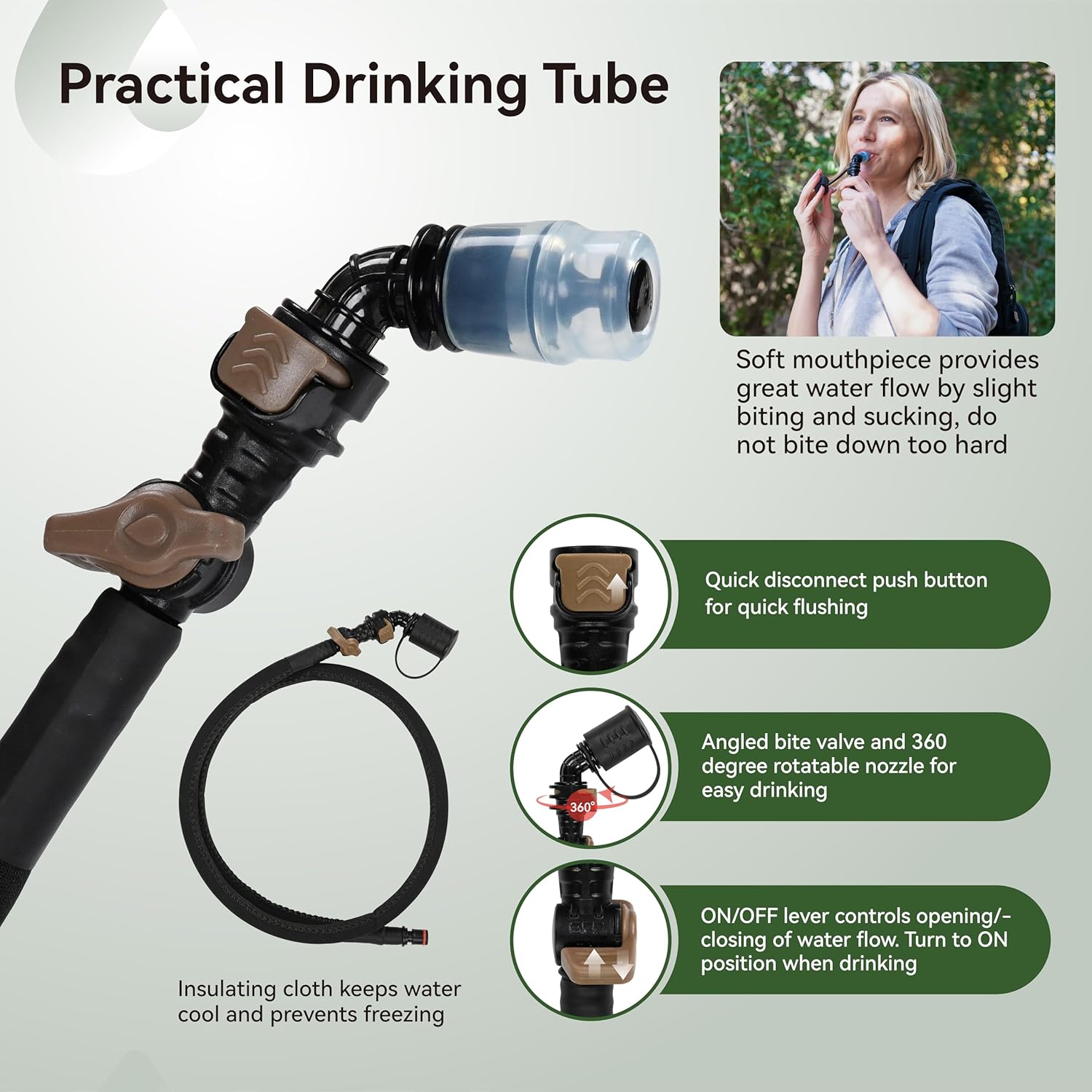 MARCHWAY 2L/2.5L/3L TPU Hydration Bladder, Tasteless BPA Free Water Reservoir Bag with Insulated Tube for Hydration Pack for Cycling, Hiking, Running, Climbing, Biking - Image 4