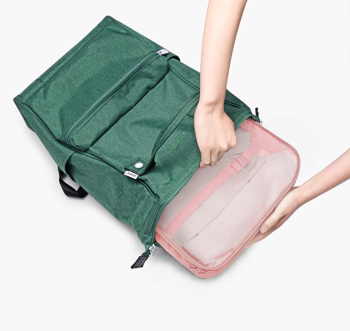 Packing Cubes VAGREEZ 7 Pcs Travel Luggage Packing Organizers Set with Toiletry Bag (Pink) - Image 6